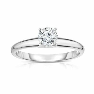 white gold diamond solitaire ring