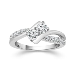 1 Carat Two Stone Diamond Ring