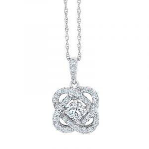 This luminous 14K White Gold pendant is designed to dazzle H Diamond is an exclusive hand-cut diamond