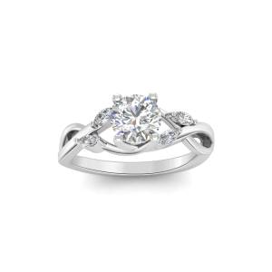 H Diamond Floral Engagement Ring 1.06CTW